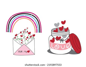 Flat cute design baby shower element valentine illustration for kids
