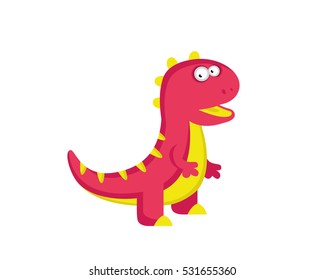 Flat Cute Dinosaur Character Logo