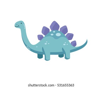 Flat Cute Dinosaur Character Logo