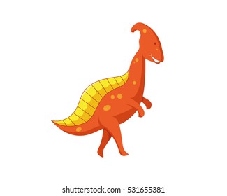 Flat Cute Dinosaur Character Logo