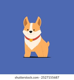 Vector de perro lindo plano ilustración de stock