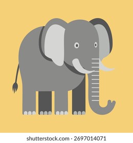 Diseño lindo plano de la ilustración del elefante
