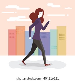 Flat Cute Feminine Vector Character