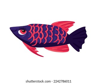 flat cute fish over white