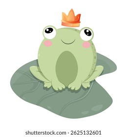 Flat cute frog vector illustration