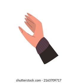 flat cute hand over white