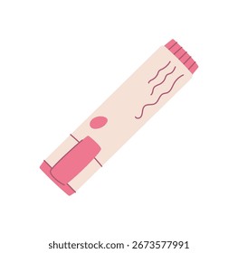 Marcador de resaltador plano y lindo en color rosa. Diseño sencillo para escribir notas, marcar documentos importantes e iconos. Ideal para papelería creativa, correspondencia y características en diseño plano.