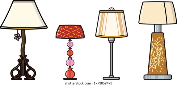Flat cute lamp illustration in vector art