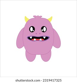 flat cute monster vector illustration 