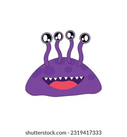 flat cute monster vector illustration 