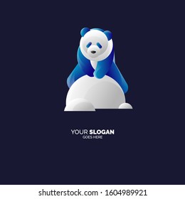 flat and cute panda logo
