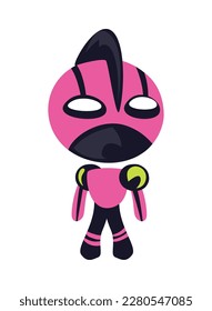 flat cute robot design over white