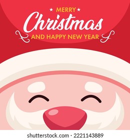 flat cute santa head background illustration