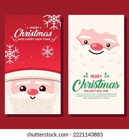 flat cute santa head vertical banner