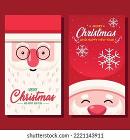 banner vertical de cabeza de santa lindo plano