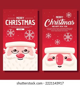 banner vertical de cabeza de santa lindo plano