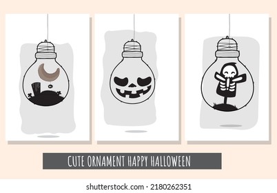 Flat cute set of  illustration happy Halloween.
