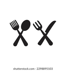 Flat Cutlery icon symbol vector Illustration