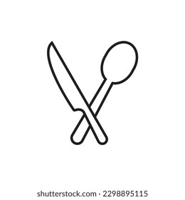 Símbolo de icono de Cubertería plana vector Ilustración
