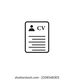 Flat CV icon symbol vector Illustration.