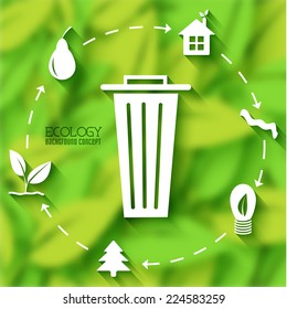 flat cycle eco infographic background concept. Vector illustration design