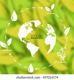 flat cycle eco infographic background concept. Vector illustration design