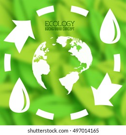 flat cycle eco infographic blurred background concept.  Vector illustration design
