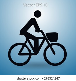 Flat cyclist icon