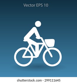 Flat cyclist icon