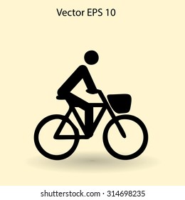 Flat cyclist icon