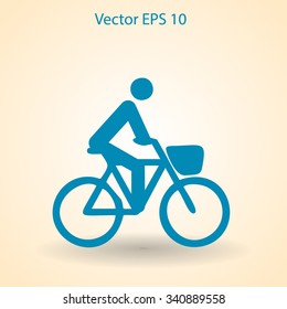 Flat cyclist icon