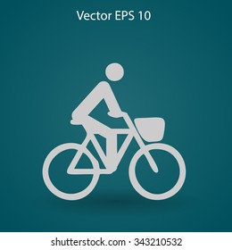 Flat cyclist icon