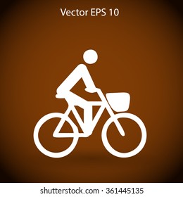 Flat cyclist icon