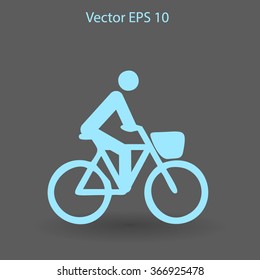 Flat cyclist icon