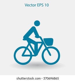Flat cyclist icon