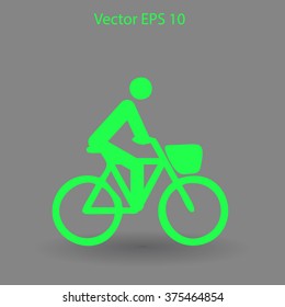 Flat cyclist icon