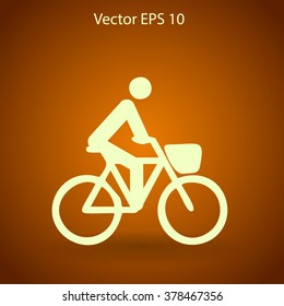 Flat cyclist icon
