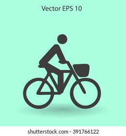 Flat cyclist icon