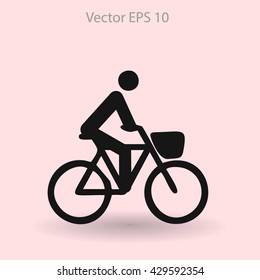 Flat cyclist icon