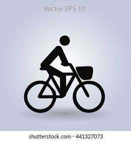 Flat cyclist icon