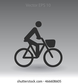 Flat cyclist icon