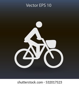 Flat cyclist icon