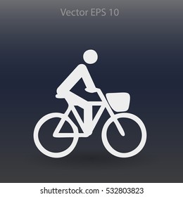 Flat cyclist icon