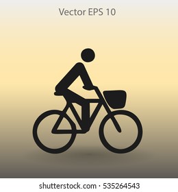 Flat cyclist icon