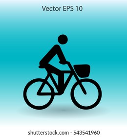 Flat cyclist icon