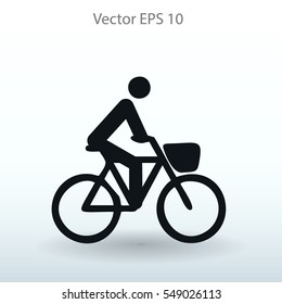 Flat cyclist icon