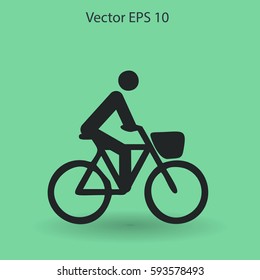 Flat cyclist icon