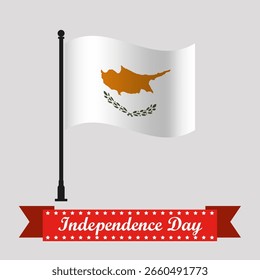Día de la Independencia de Chipre con bandera ondeando
