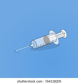 Flat cyringe illustration. Transparent 3d icon for design