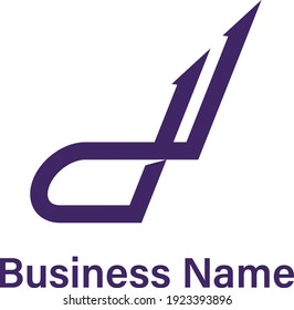 Flat D Initial Logo Design